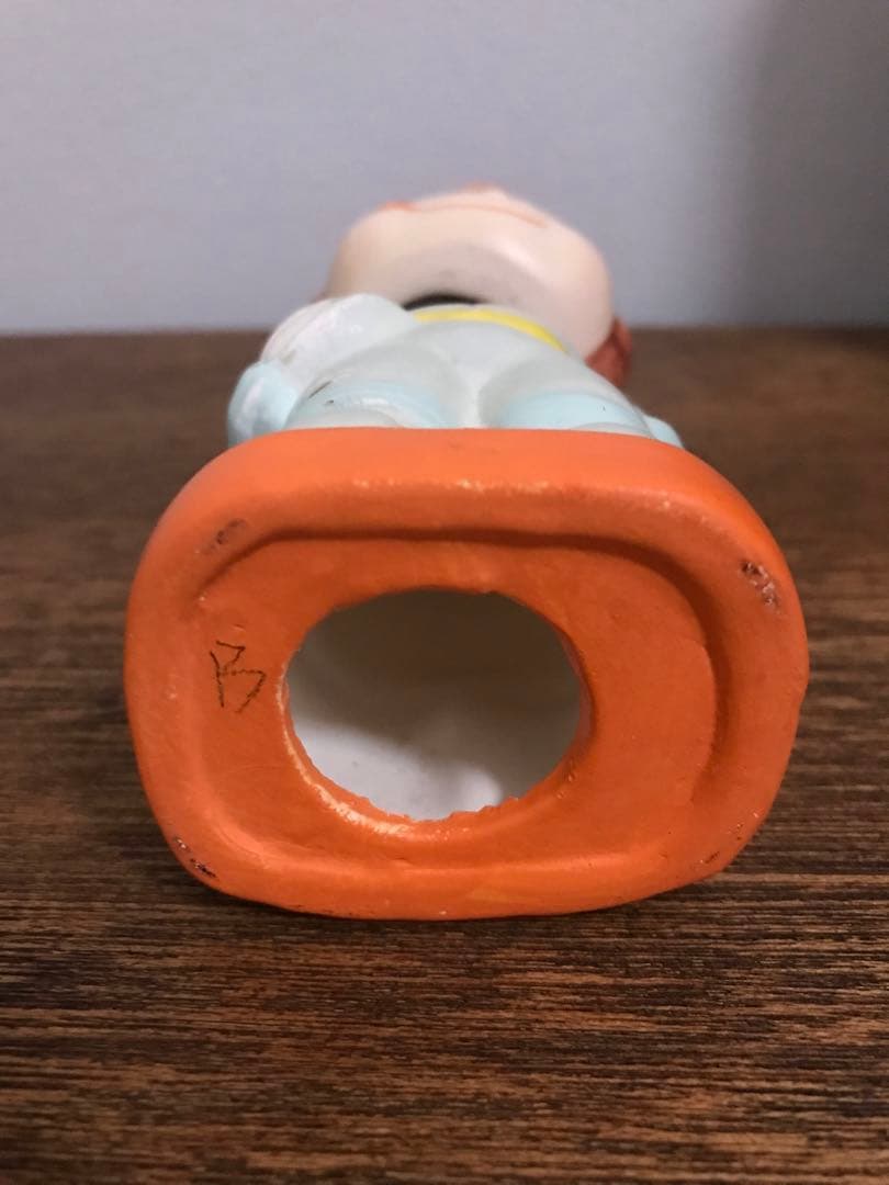 昭和 未使用 ペコちゃん 似 陶器 ボブルヘッド 人形 置物 レトロ 珍品 レア