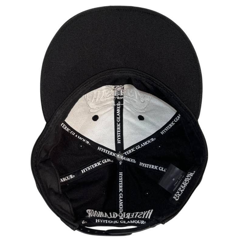4648 ヒステリックグラマー キャップ WHISKY刺繍 ガール ブラック