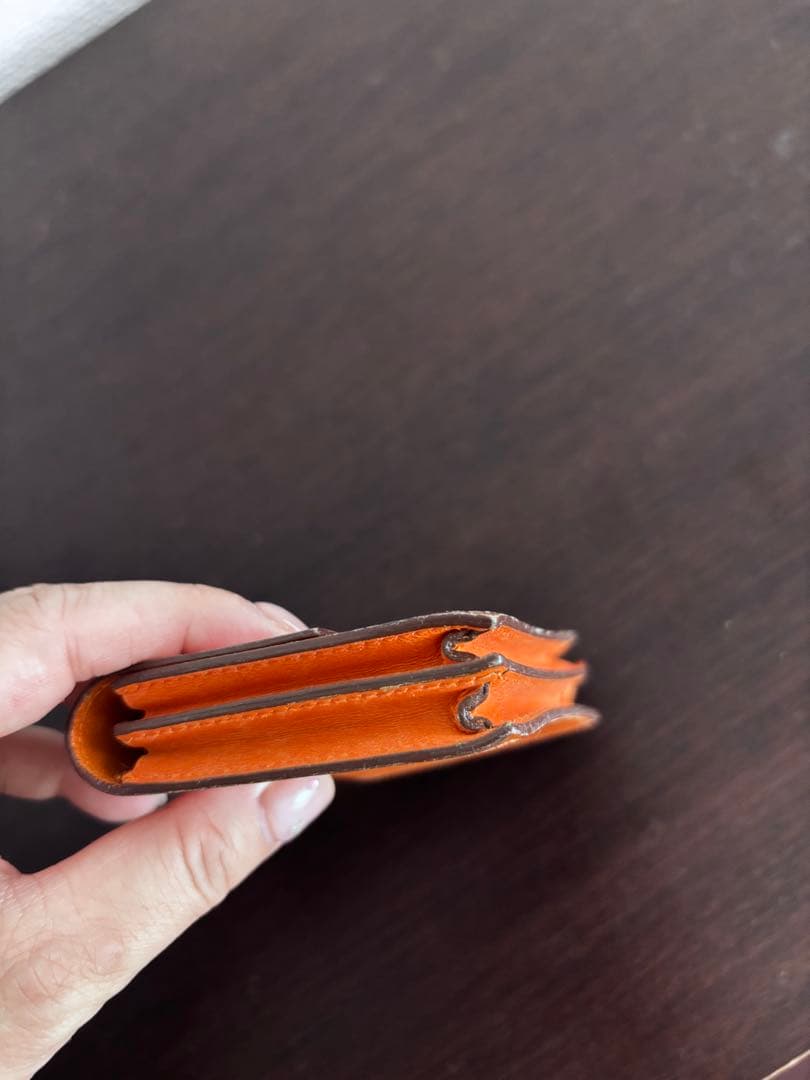 週末売り切り価格　明日迄銀座HERMES購入エルメスのカードケース　オレンジ