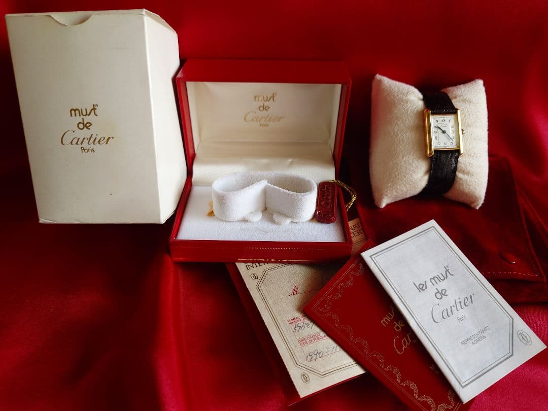 カルティエ マストタンク ヴェルメイユ アラビア文字盤 LM