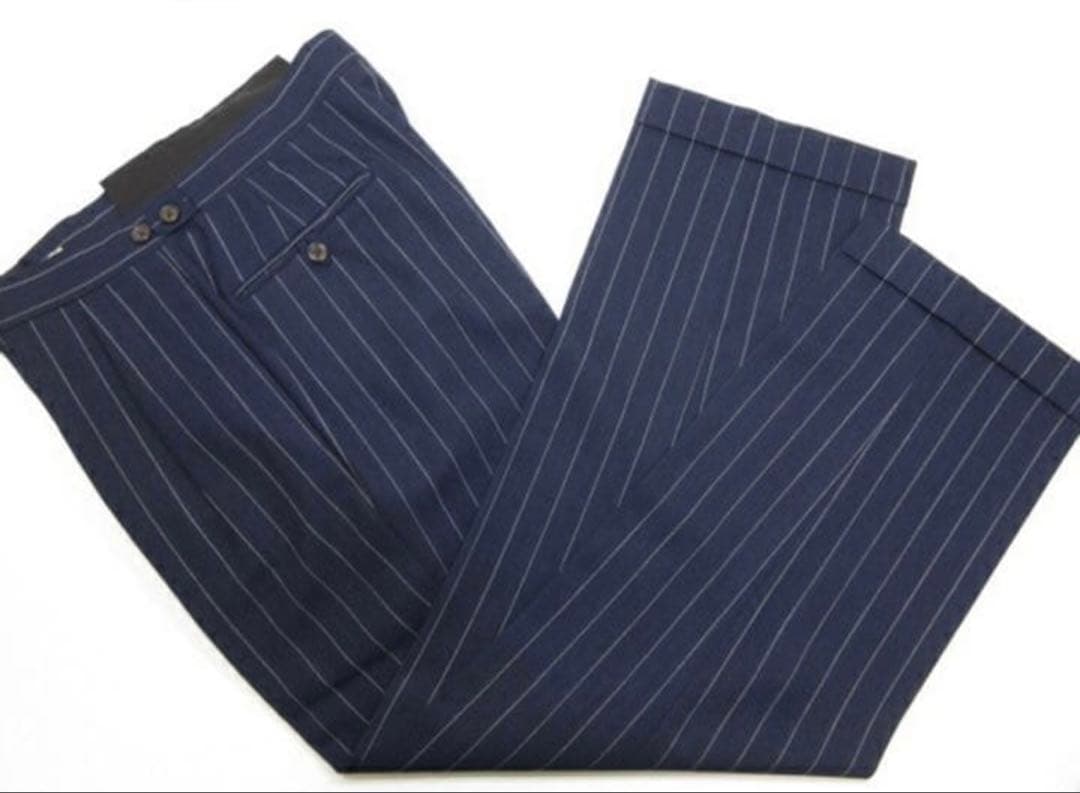 ラルフローレン スーツ ダブル ネイビー チョークストライプ セットアップ